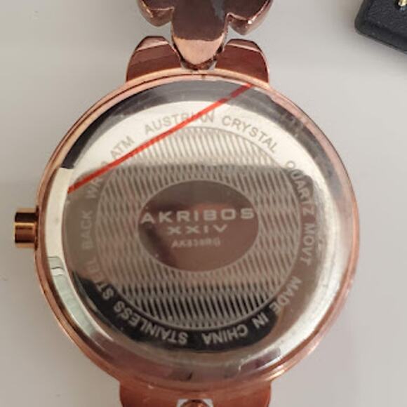 Akribos XXIV Women's AK 839 Watch 34mm Swarovski Crystals Rose Gold Bracelet‎ - Picture 6 of 10